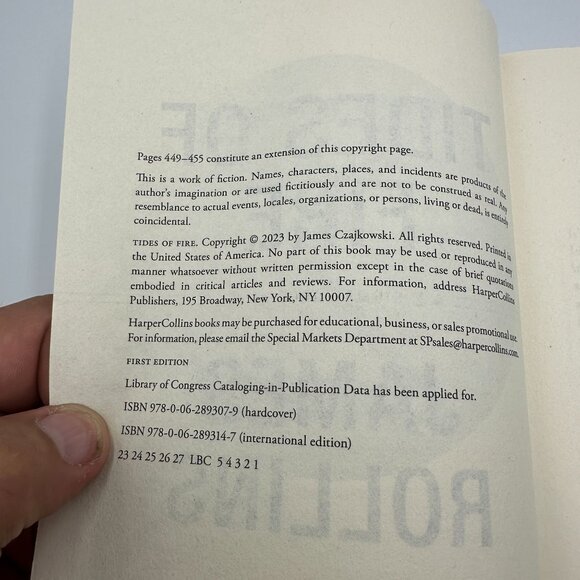 James Rollins Tides Of Fire 2023 First Edition Paperback Thriller Action Novel - Picture 3 of 3